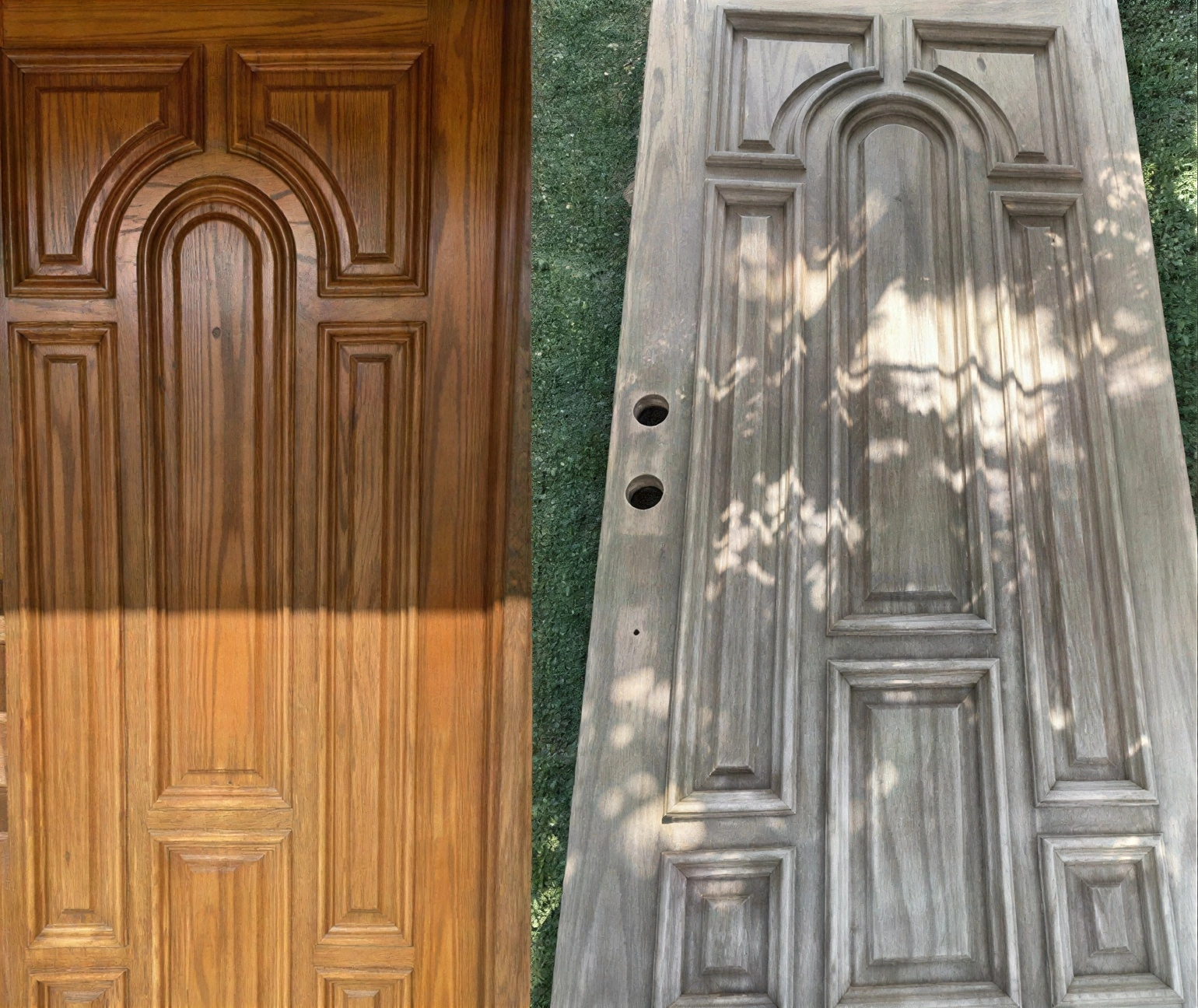 Décapage laser sur porte en bois ancienne à Besançon